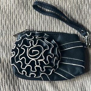 Black and White Wristlet Clutch